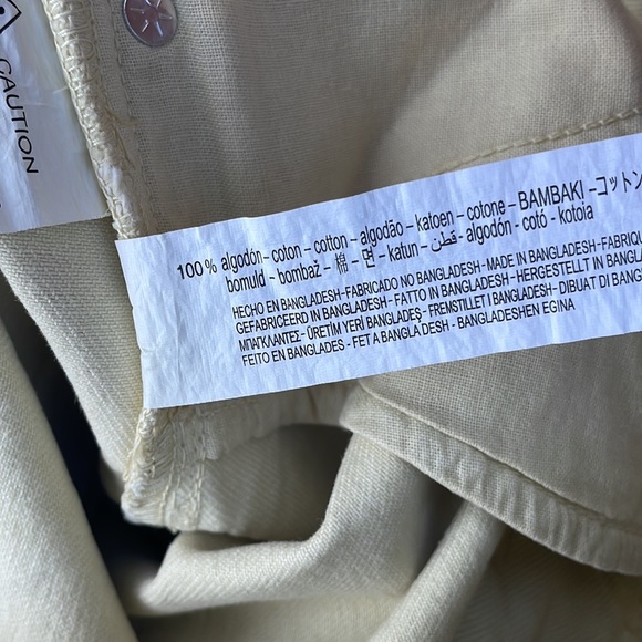 NWT Zara Raw Hem Yellow Denim Jean Shorts - Picture 4 of 6